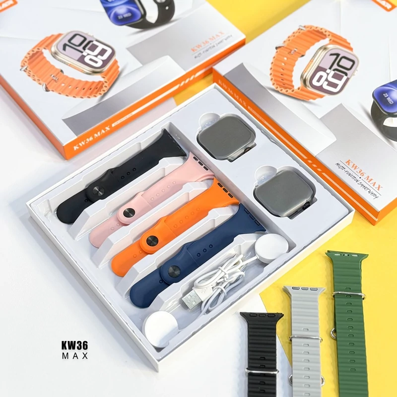 ساعت هوشمند 50 میلی متری اسمارت واچ مدل KW36MAX با بند سیلیکونی